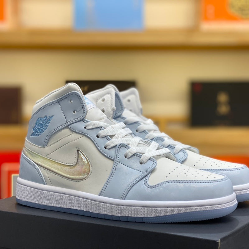 Mid Top Sneakers, Blue Colorway, Gradient Colorway, Lace Up Design, Casual Gift for Sneaker Fans