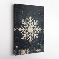 Farmhouse Distressed Winter Wonderland Print, Rustic Snowflake Canvas Wall Art, Holiday Christmas Poster, Printable Digital Download