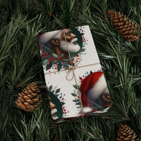 African American Santa Gift Wrap, Black Santa Claus Wrapping Paper, Watercolor Black Santa Wrapping Paper, Christmas Holly Gift Wrap Roll