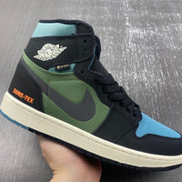 High Top Sneakers, Black Green Colorway, Lace Up Design, Casual Gift for Sneaker Fans
