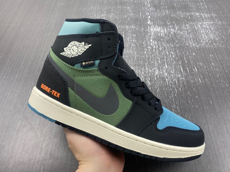High Top Sneakers, Black Green Colorway, Lace Up Design, Casual Gift for Sneaker Fans