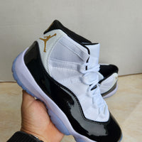Sneakers, White Black Gold Colorway, Lace Up Design, Casual Gift for Sneaker Fans