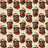 Santa Hat Dog Holiday Gift Wrap, Rottweiler Christmas Wrapping Paper, Watercolor Rottweiler Wrapping Paper, Adorable Dog Lover Xmas Gift Wrap