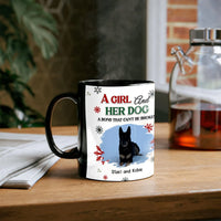 Custom Girl and Her Dog Ceramic Mug, Personalized Dog Lover Coffee Mug, Pet Loss Memorial Mug, Dog Mom Christmas Cup Present