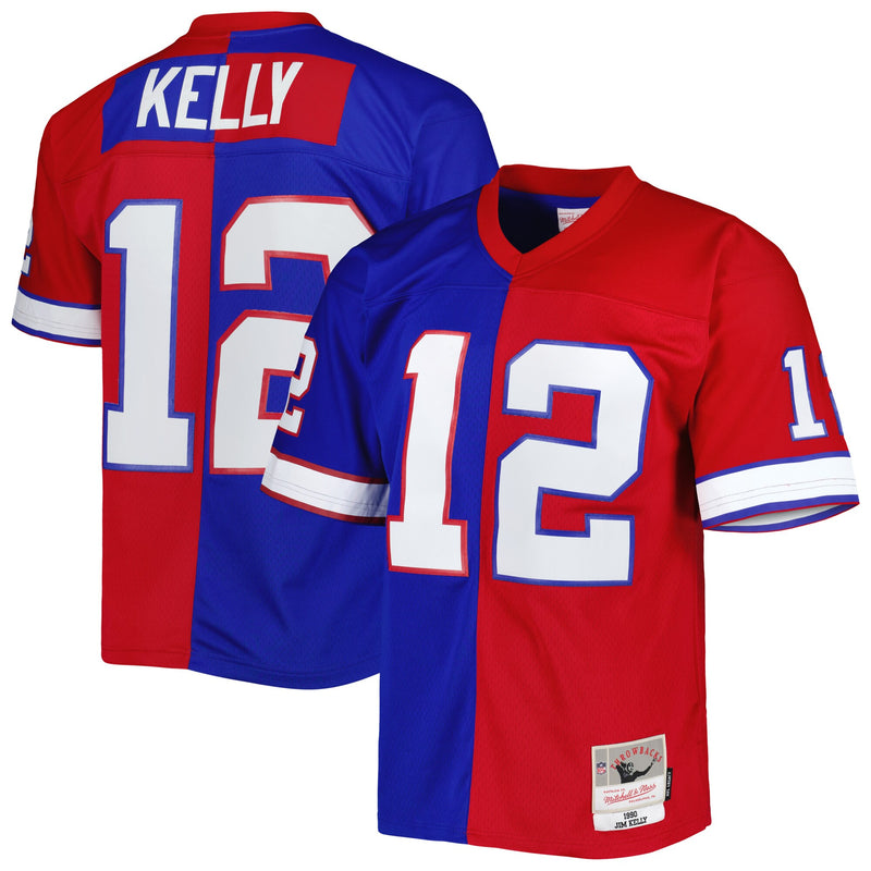 Buffalo Bills Jim Kelly Royal/Red 1990 Split Legacy Replica Jersey