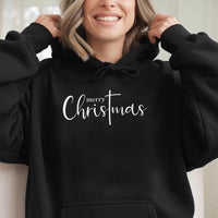 Religious Faith Hoodie, Christian Cross Christmas Hoodie, Merry Christmas Hooded Sweatshirt, Jesus Holiday Hoodie, Christian Present