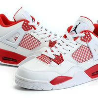 Sneakers, White Red Colorway, Lace Up Design, Casual Gift for Sneaker Fans