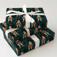 Blue Collar DIY Santa Gift Wrap, Handyman Santa Wrapping Paper, Tool Belt Carpenter Christmas Wrapping Paper, Builder Holiday Present Paper
