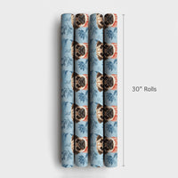 Adorable Dog Christmas Gift Wrap, Pug in Winter Scarf Wrapping Paper, Watercolor Pug Puppy Present Paper, Dog Lover Holiday Present Wrap