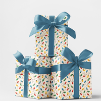 Holiday Bulbs Gift Wrap Paper, Retro Christmas Light Wrapping Paper, Vintage Xmas Wrapping Paper, Festive Present Wrap, Seasonal Gift Wrap