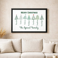 Custom Family Name Canvas Print, Personalized Family Christmas Tree Canvas Art, Holiday Family Tree Decor, Xmas Digital Download Wall Art