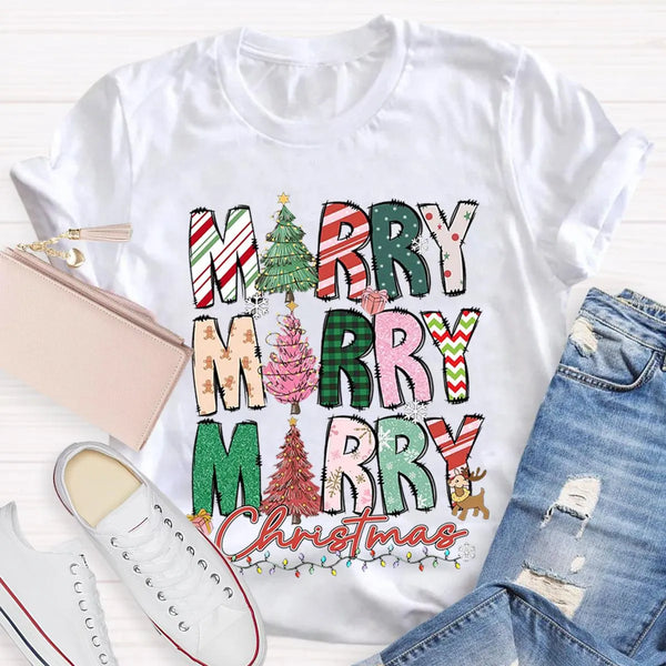 Festive Christmas Holiday Educator Shirt, Merry and Bright Teacher T-Shirt, Adorable Winter Classroom Tee, Teacher Holiday Pr