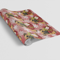 Adorable Puppy Holiday Gift Wrap Roll, Bullmastiff Christmas Wrapping Paper, Winter Dog Breed Wrapping Paper, Pet Lover Xmas Gift Wrap