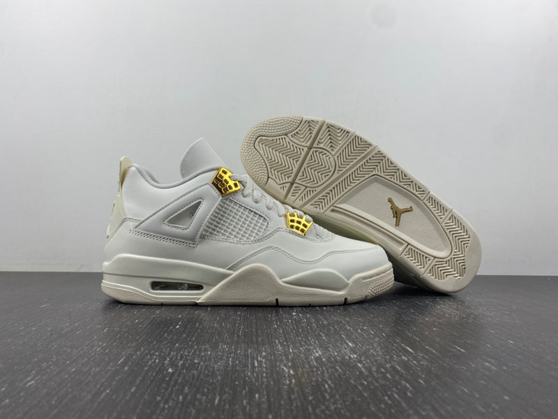 Sneakers, White Gold Colorway, Metallic Finish, Lace Up Design, Casual Gift for Sneaker Fans