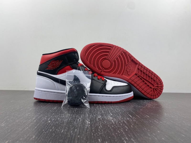Mid Top Sneakers, White Black Red Colorway, Lace Up Design, Casual Gift for Sneaker Fans