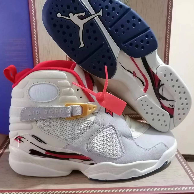 Sneakers, White Gray Red Colorway, Lace Up Design, Casual Gift for Sneaker Fans
