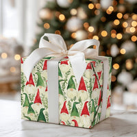 Watercolor Holiday Gift Wrap Roll, Christmas Gnome Wrapping Paper, Scandinavian Gnome Present Paper, Adorable Winter Holiday Gift Wrapping Paper