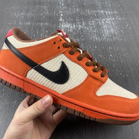 Low Top Sneakers, Orange White Colorway, Lace Up Design, Casual Gift for Sneaker Fans