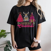 Cowgirl Western Holiday Trees Graphic Tee, Howdy Christmas T-Shirt, Adorable Country Christmas Shirt, Retro Western Xmas T-Shirt Present for Her