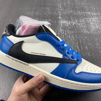 Low Top Sneakers, Blue White Black Colorway, Reverse Hook Design, Lace Up Design, Casual Gift for Sneaker Fans