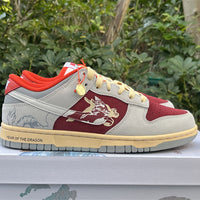 Low Top Sneakers, Beige Burgundy Colorway, Lace Up Design, Casual Gift for Sneaker Fans
