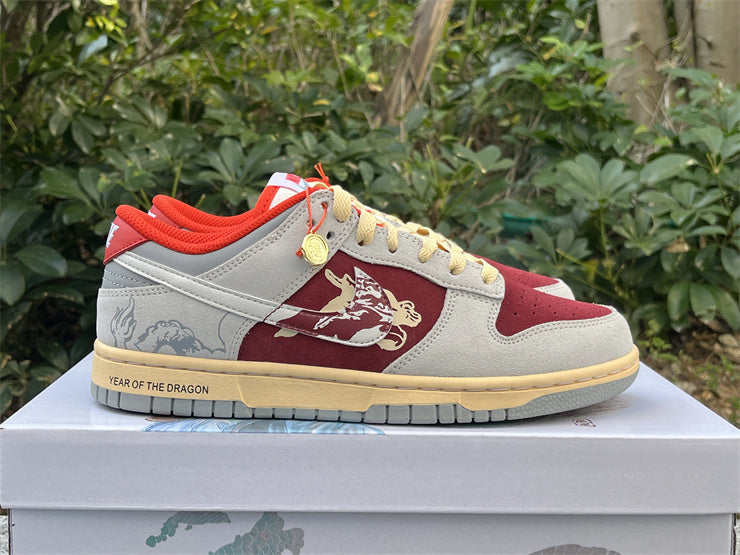 Low Top Sneakers, Beige Burgundy Colorway, Lace Up Design, Casual Gift for Sneaker Fans