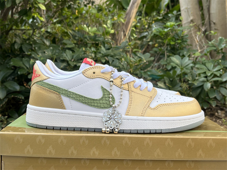 Low Top Sneakers, Yellow White Green Colorway, Lace Up Design, Casual Gift for Sneaker Fans