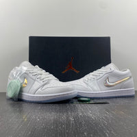 Low Top Sneakers, White Silver Colorway, Lace Up Design, Casual Gift for Sneaker Fans