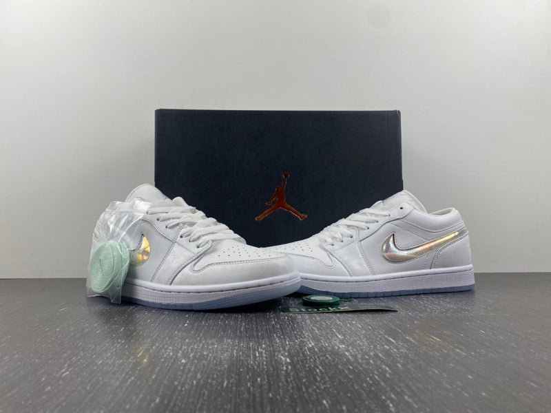 Low Top Sneakers, White Silver Colorway, Lace Up Design, Casual Gift for Sneaker Fans