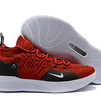 Low Top Sneakers, Red Black Colorway, Lace Up Design, Casual Gift for Sneaker Fans
