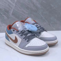 Low Top Sneakers, Gray White Colorway, Lace Up Design, Casual Gift for Sneaker Fans