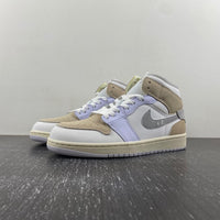 Mid Top Sneakers, White Gray Colorway, Lace Up Design, Casual Gift for Sneaker Fans