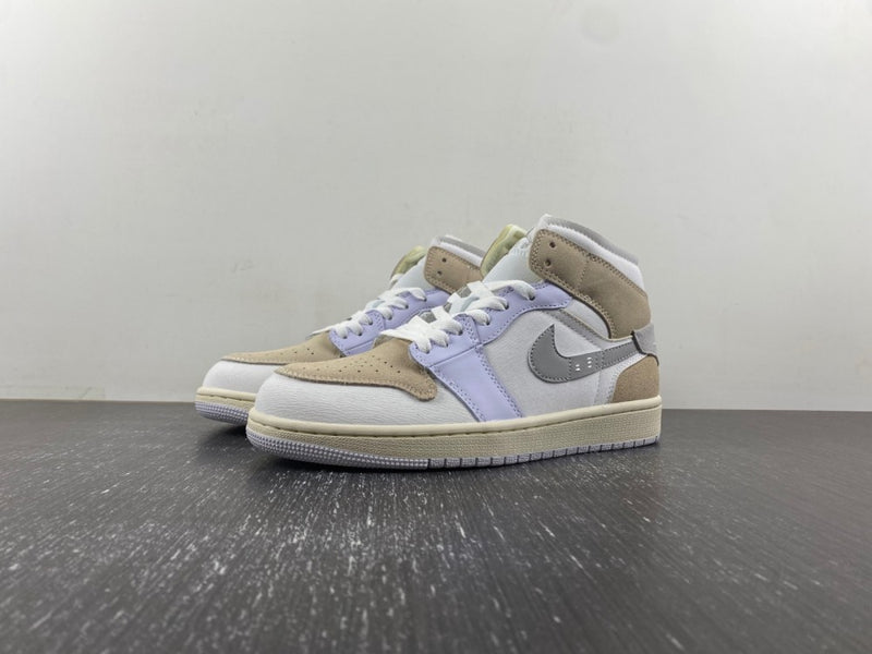 Mid Top Sneakers, White Gray Colorway, Lace Up Design, Casual Gift for Sneaker Fans