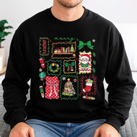 School Supplies Holiday Sweater, Merry Teacher Christmas Sweatshirt, Adorable Educator Xmas Graphic Pullover, Winter Break Teacher Crewneck