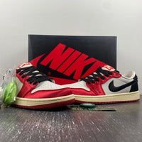 Low Top Sneakers, White Red Colorway, Lace Up Design, Casual Gift for Sneaker Fans