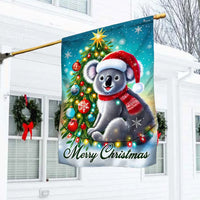 Aussie Wildlife Yard Flag, Christmas Koala Garden Flag, Merry Christmas Outdoor Lawn Decor, Adorable Australian Animal Lawn Banner, Holiday Present
