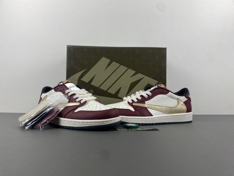Low Top Sneakers, Burgundy White Gold Colorway, Reverse Hook Design, Lace Up Design, Casual Gift for Sneaker Fans