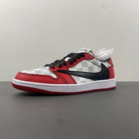 Low Top Sneakers, Red Colorway, Reverse Hook Design, Lace Up Design, Casual Gift for Sneaker Fans