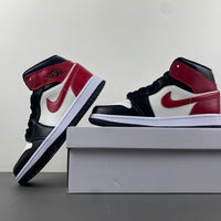 Mid Top Sneakers, White Black Red Colorway, Lace Up Design, Casual Gift for Sneaker Fans