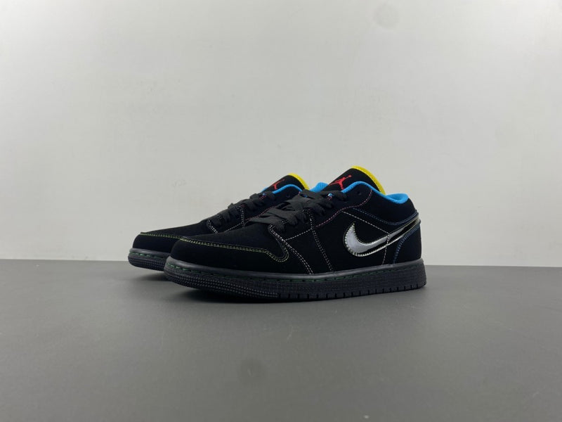 Low Top Sneakers, Black Yellow Colorway, Lace Up Design, Casual Gift for Sneaker Fans