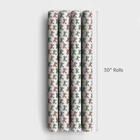 Red and Green Ribbon Gift Wrap, Hand Drawn Bows Wrapping Paper, Festive Christmas Bows Wrapping Paper, Holiday Present Wrapping Paper