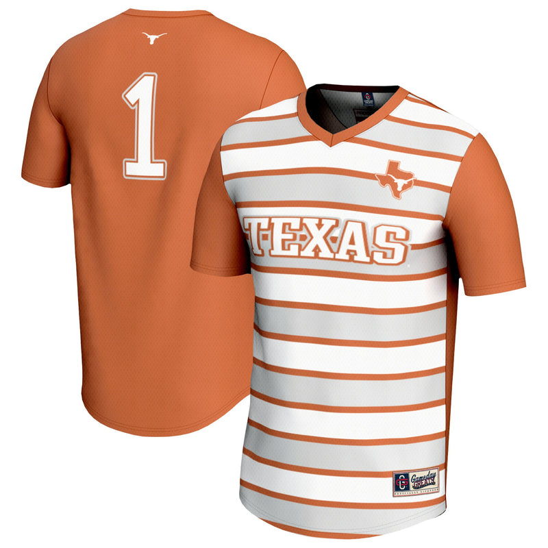 #1 Texas Longhorns Lightweight Soccer Fashion Jersey - Texas Orange