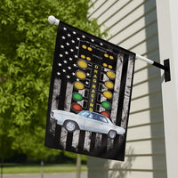 Muscle Car Drag Racing House Flag, Drag Racing Christmas Tree Lights House Flag, Hot Rod Motorsport Garden Flag, Car Enthusiast Yard Flag