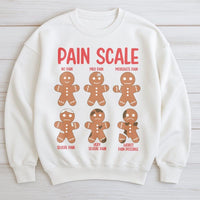 Humorous Nursing Christmas Sweater, Pain Scale Gingerbread Sweatshirt, Medical Holiday Crewneck, Doctor RN Student Winter Graphic Pullover