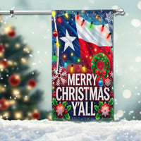 Merry Christmas Y'all Yard Flag, Texas Christmas Garden Flag, Double-Sided Lone Star Holiday Flag