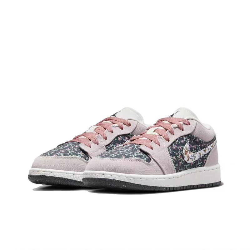 Low Top Sneakers, Pink Gray Colorway, Lace Up Design, Casual Gift for Sneaker Fans