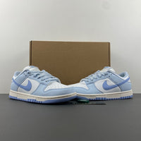 Low Top Sneakers, White Blue Colorway, Lace Up Design, Casual Gift for Sneaker Fans