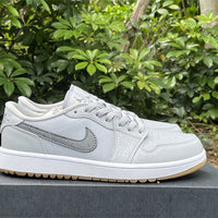 Low Top Golf Shoes, White Gray Colorway, Lace Up Design, Casual Gift for Shoe Lovers