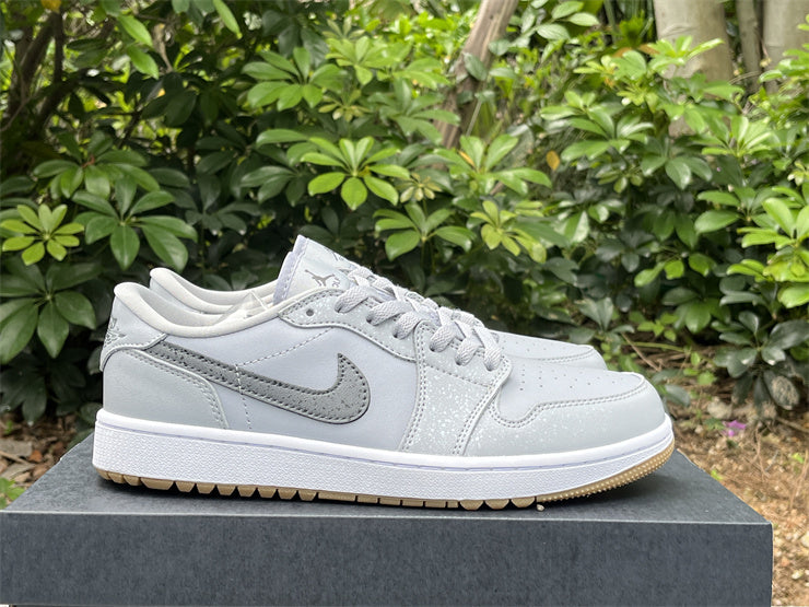 Low Top Golf Shoes, White Gray Colorway, Lace Up Design, Casual Gift for Shoe Lovers