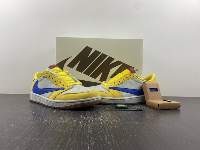 Low Top Sneakers, Blue White Yellow Colorway, Reverse Hook Design, Lace Up Design, Casual Gift for Sneaker Fans